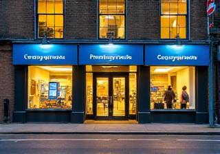 Storefront of Premier Copyworks in NW5