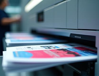 Digital printing machine producing brochures